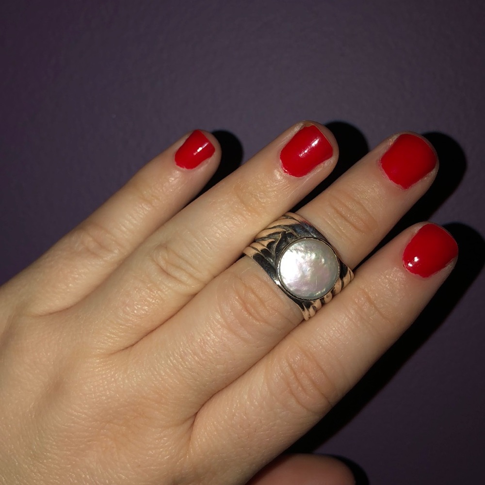 Silpada Mermaid Coin Pearl Ring